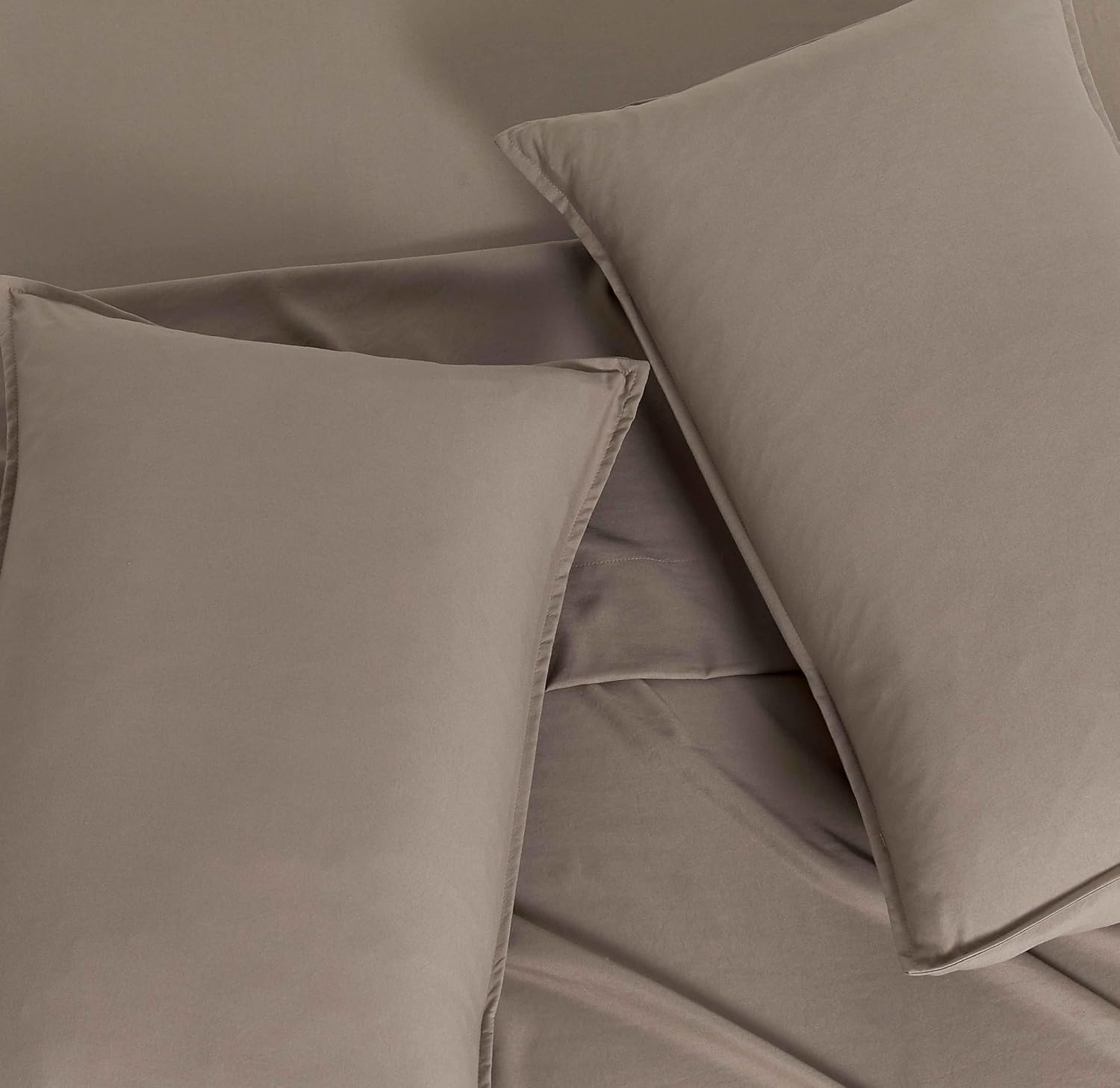 Vintage Washed Microfibre Quilt Cover Set Truffle, Super King