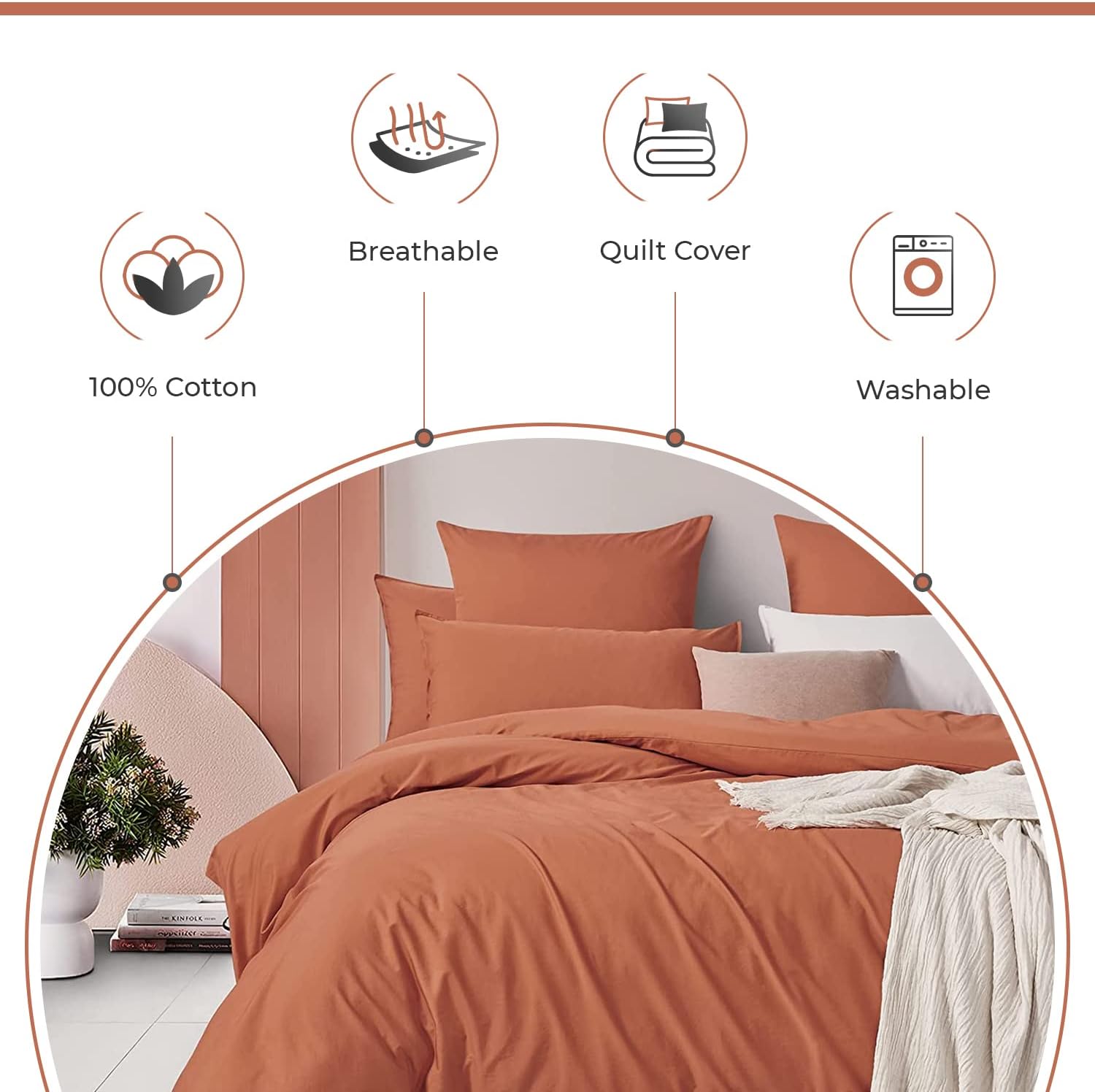 Ultra-Soft Hypoallergenic Cotton Quilt Cover Set, Super King, Gioia Casa