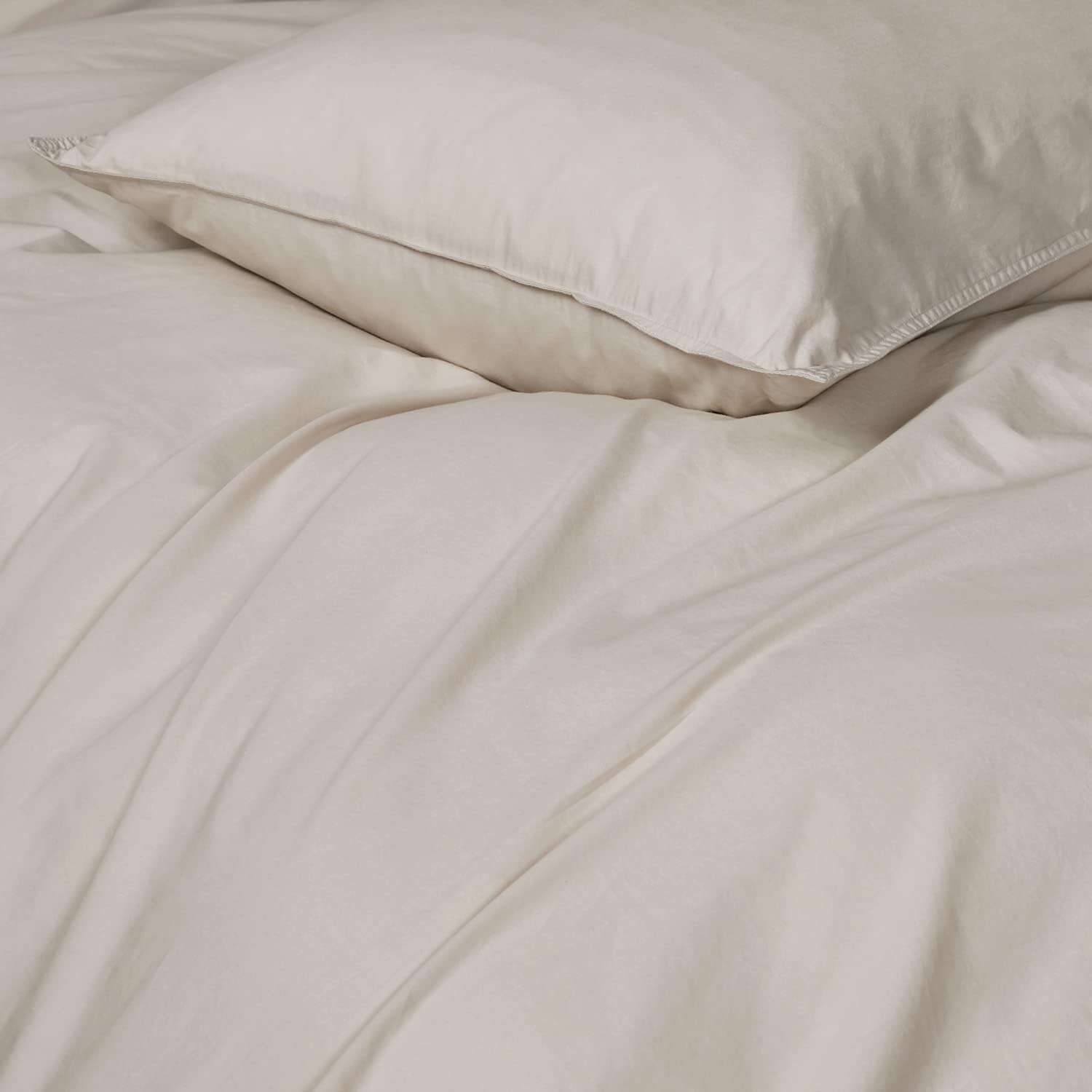 Ultra-Soft Natural Super King Cotton Quilt Cover Set, Gioia Casa