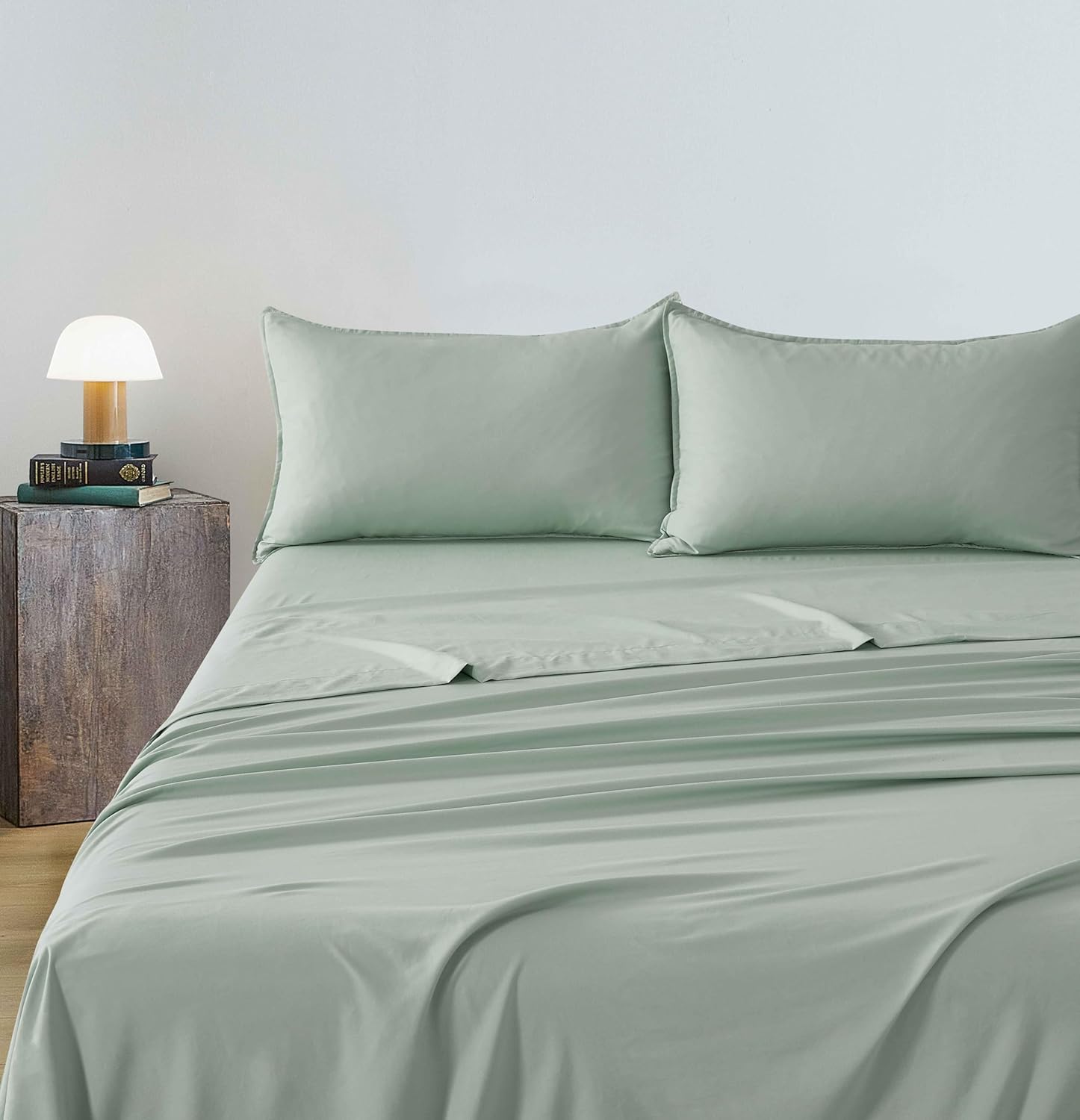 Vintage Washed Microfibre Sheet Set Sage, Super King