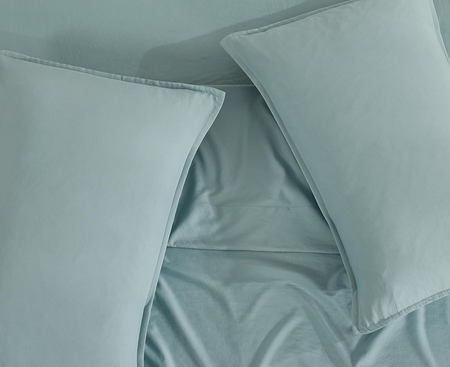 Vintage Washed Microfibre Sheet Set with 2 Pillowcases - Seafoam - Super King