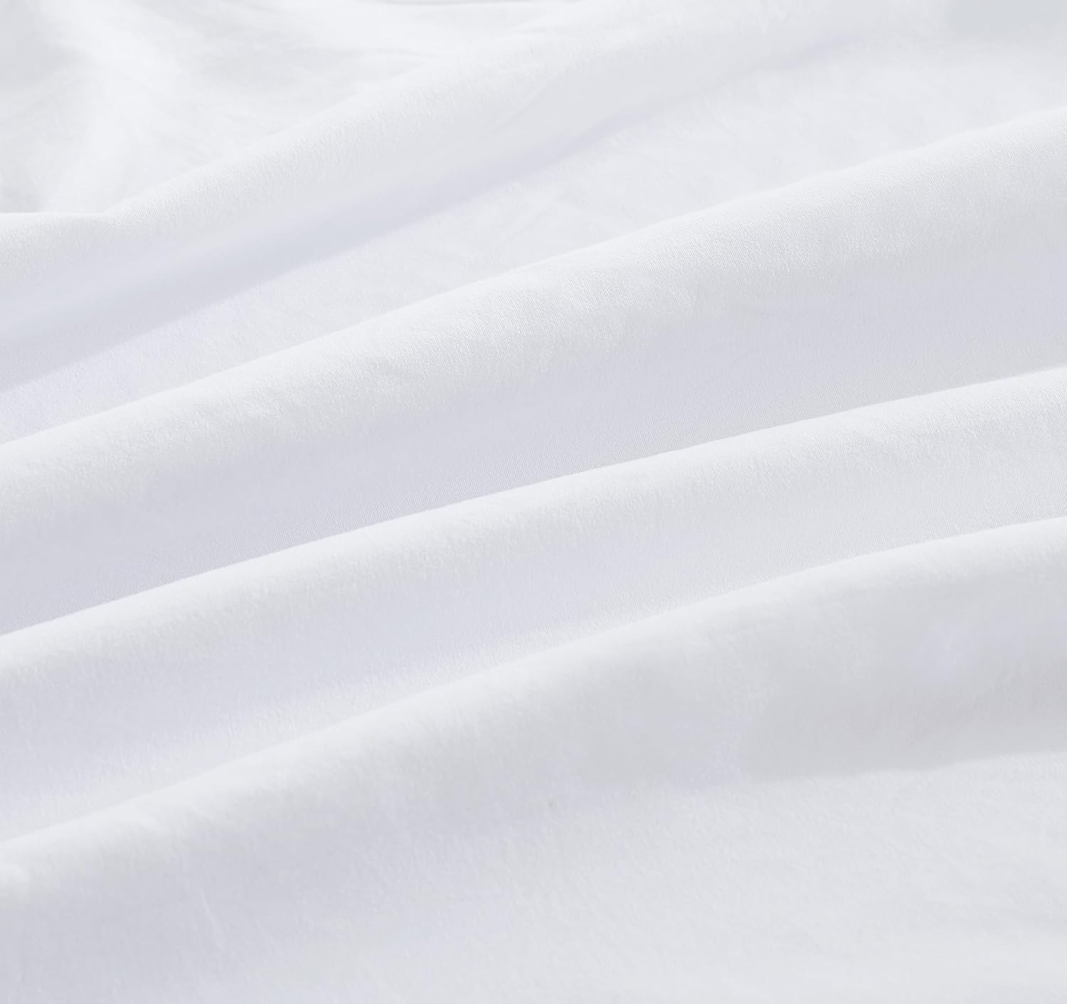 Vintage Washed Microfibre Sheet Set with 2 Pillowcases - White - Super King