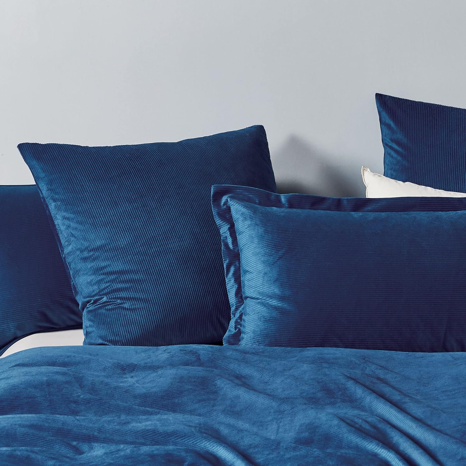 Super Soft Corduroy Velvet Pillowcases Set - Navy Blue, CleverPolly