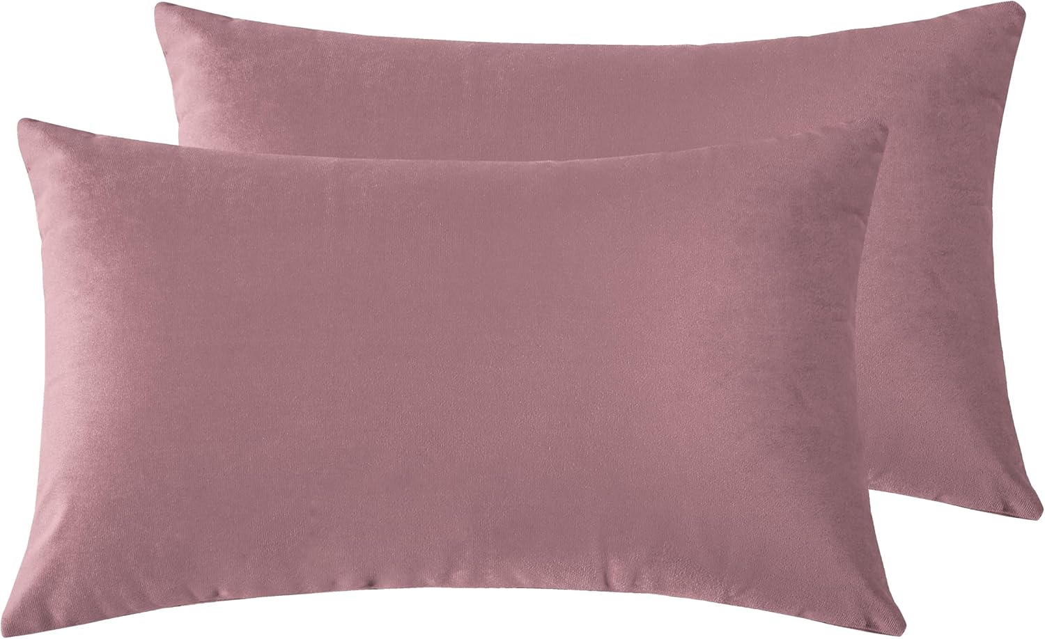 Twin-Pack Velvet Cushion Covers - Soft Microfibre Cushion Covers with Hidden Zipper Blush, 30cm*50cm
