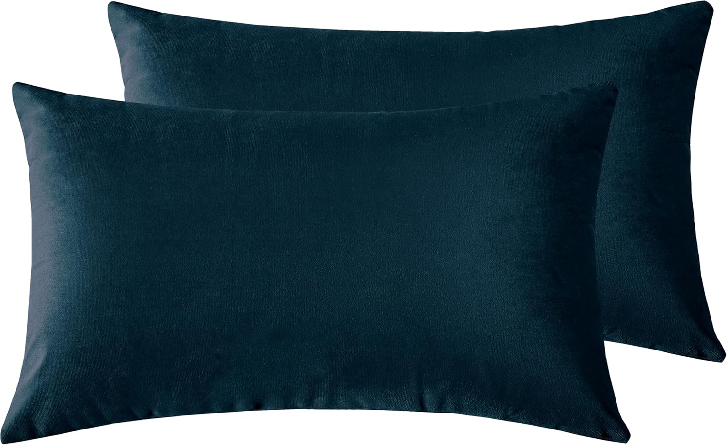 Twin-Pack Velvet Cushion Covers - Soft Microfibre Cushion Covers with Hidden Zipper Dark Teal, 30cm*50cm