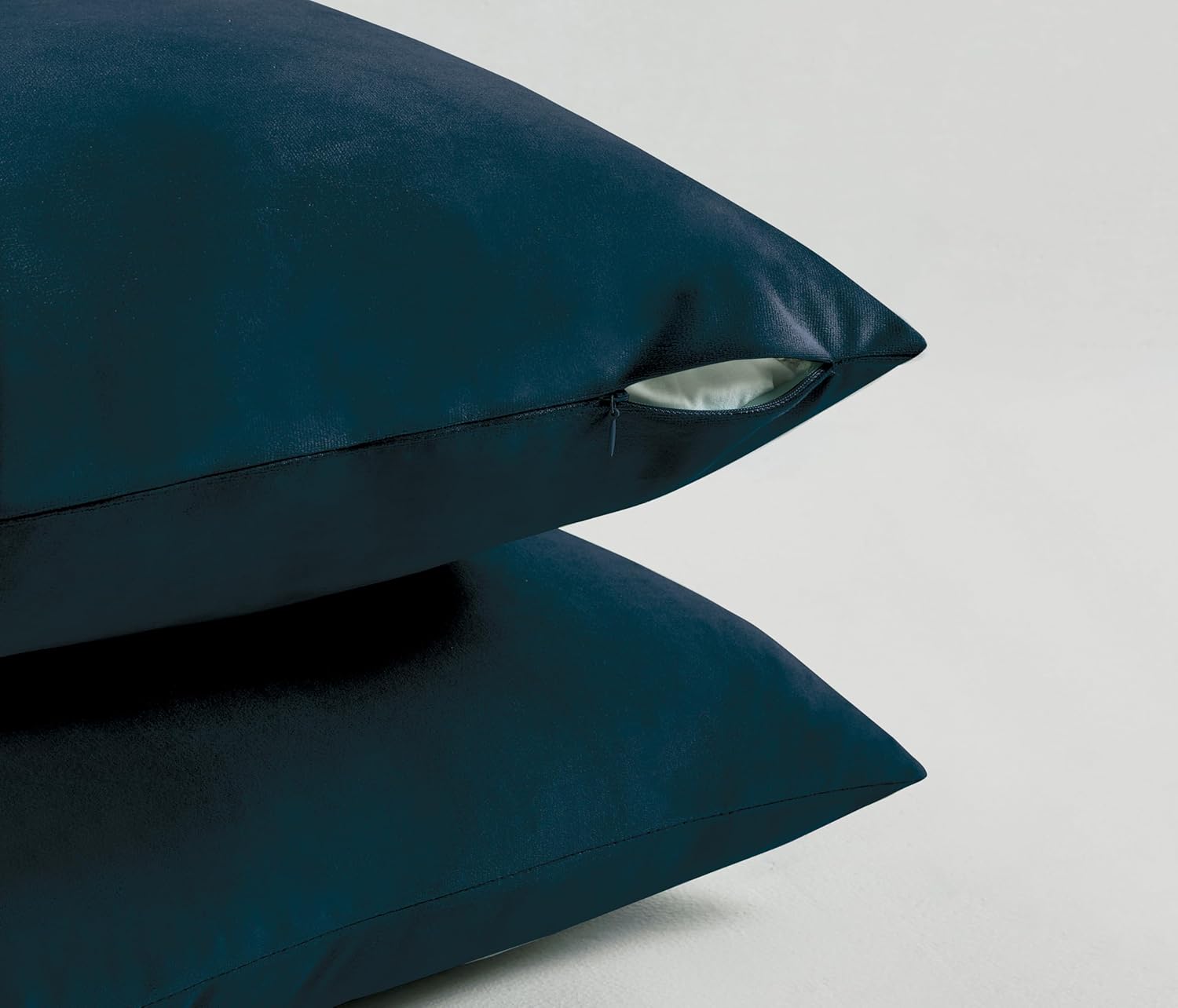Twin-Pack Velvet Cushion Covers - Soft Microfibre Cushion Covers with Hidden Zipper Dark Teal, 30cm*50cm