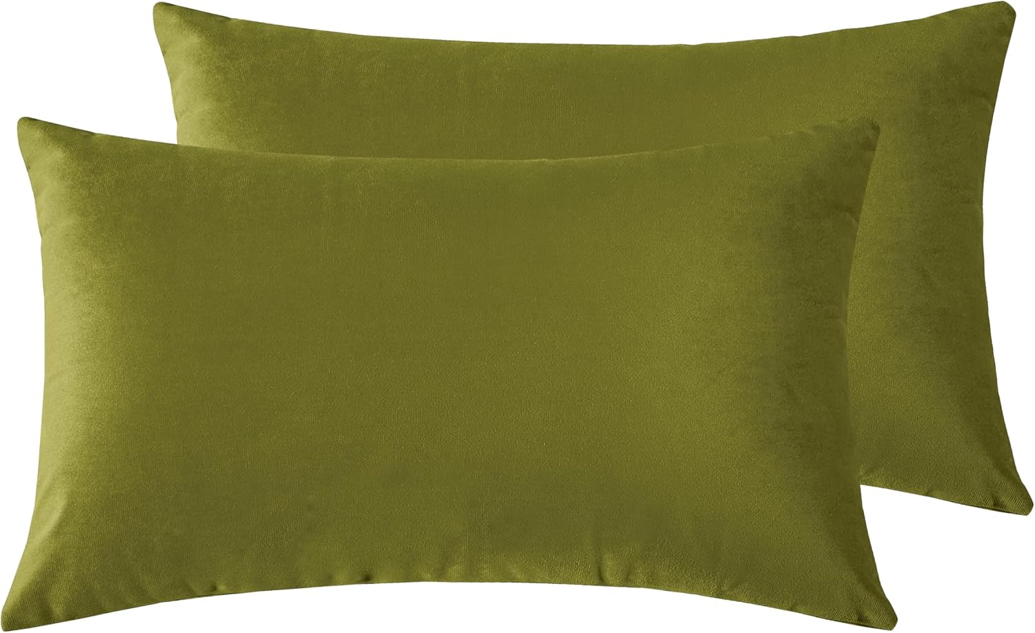 Twin-Pack Velvet Cushion Covers - Soft Microfibre Cushion Covers with Hidden Zipper Green, 30cm*50cm