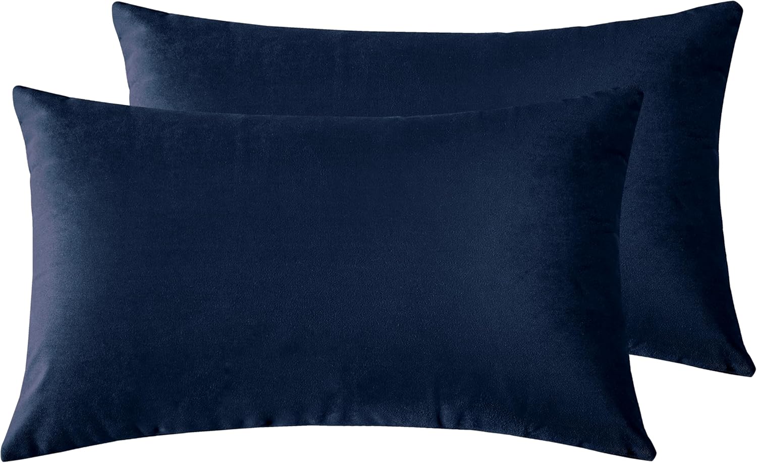Twin-Pack Velvet Cushion Covers - Soft Microfibre Cushion Covers with Hidden Zipper Navy Blue, 30cm*50cm