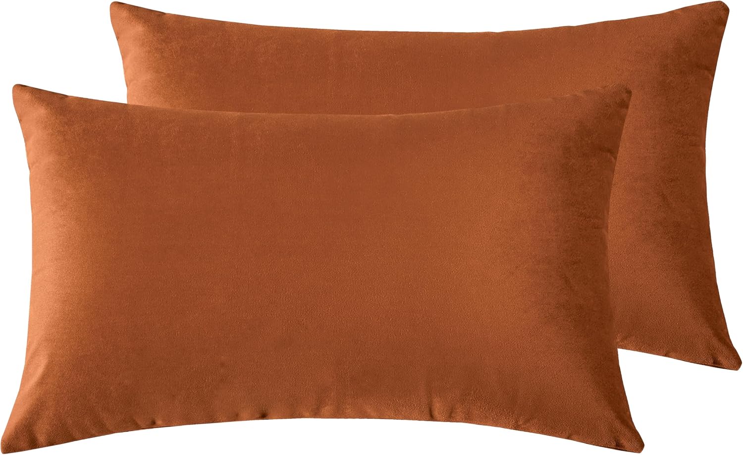 Twin-Pack Velvet Cushion Covers - Soft Microfibre Cushion Covers with Hidden Zipper Terracotta, 30cm*50cm