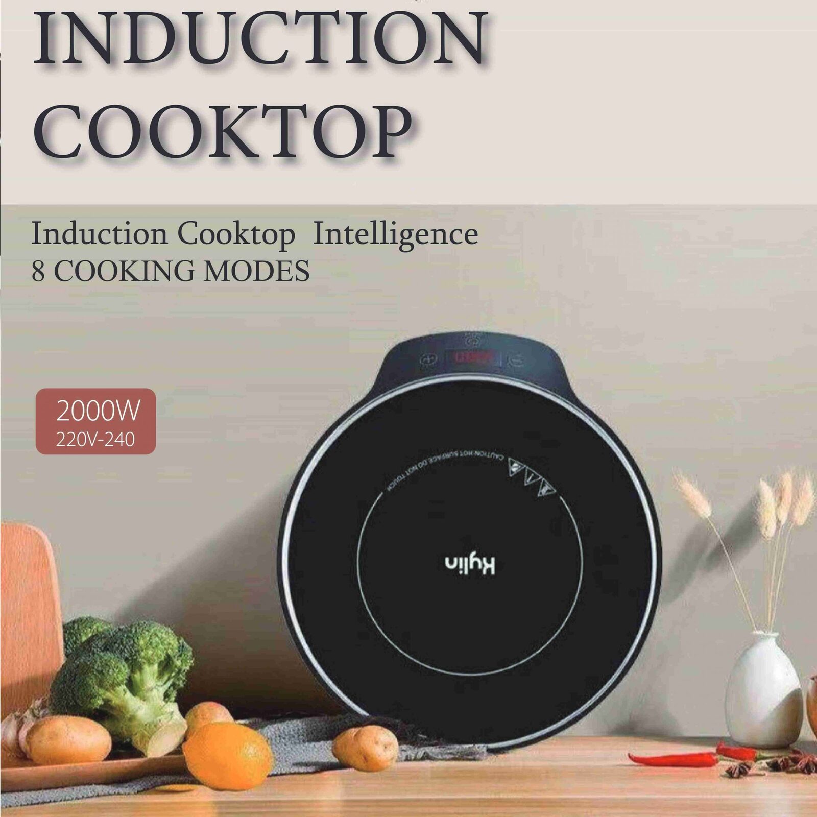 Round Shape Induction Cooker, 8 Level, LED Display - Kylin