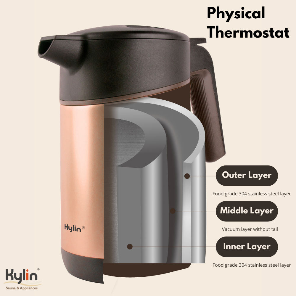 Vacuum Thermal Insulated Kettle, 1.5L, NTC Sensor, Kylin