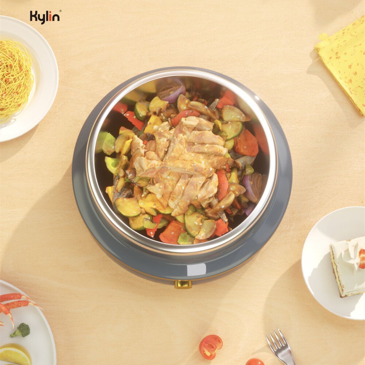 1500W Electric Hotpot, Stainless Steel, 4L, Removable Pot, Kylin