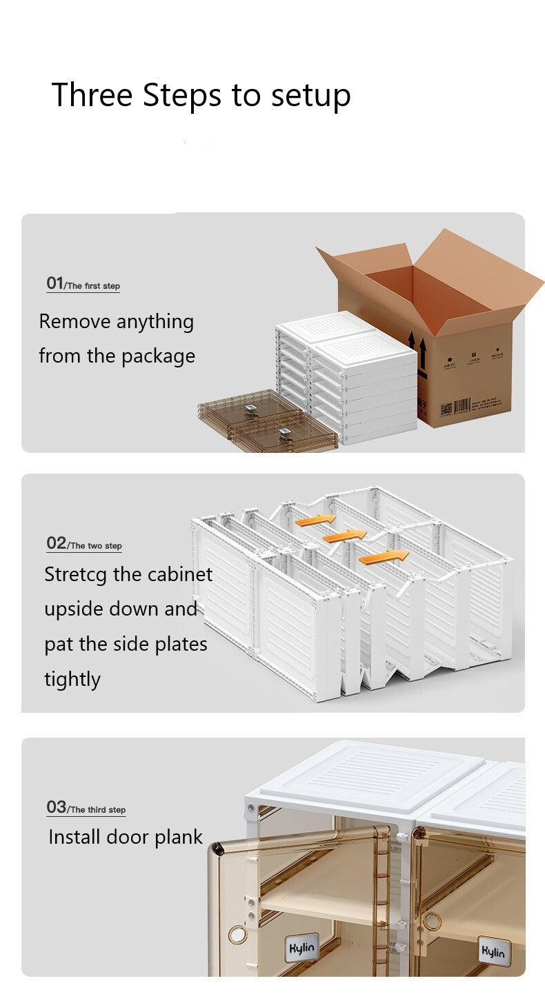 QuickFold 6-Pair Shoe Box, 1 Column, 6 Grids, Kylin