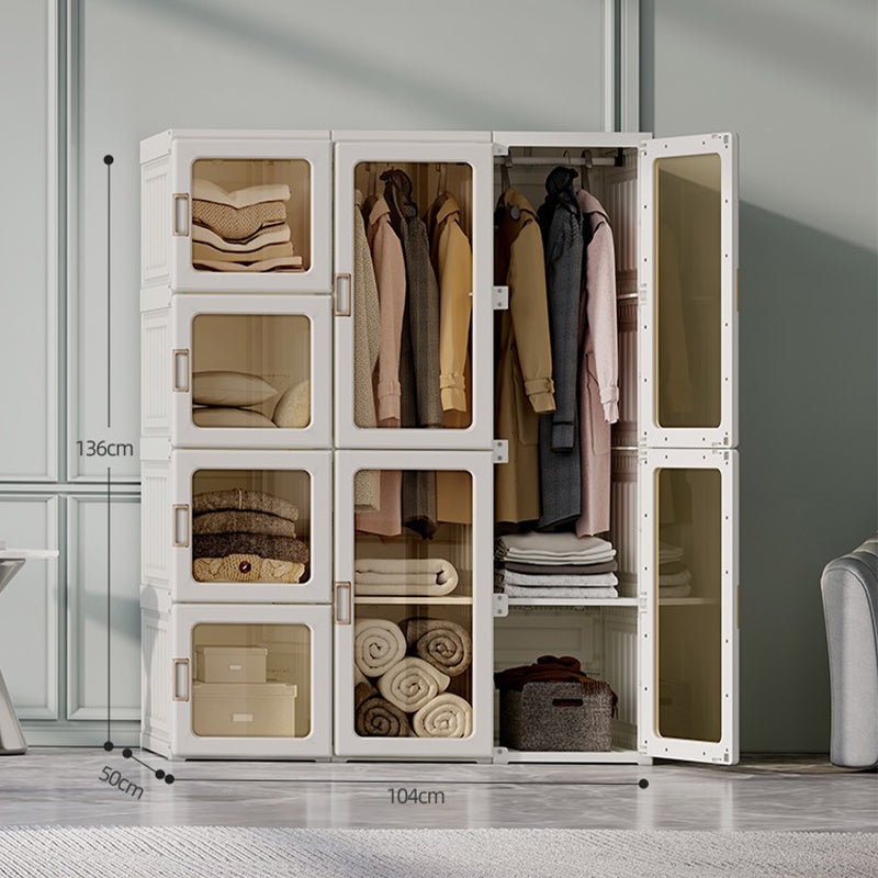 Installation-Free Folding Wardrobe, 12 Grids, Strong Magnetic Doors