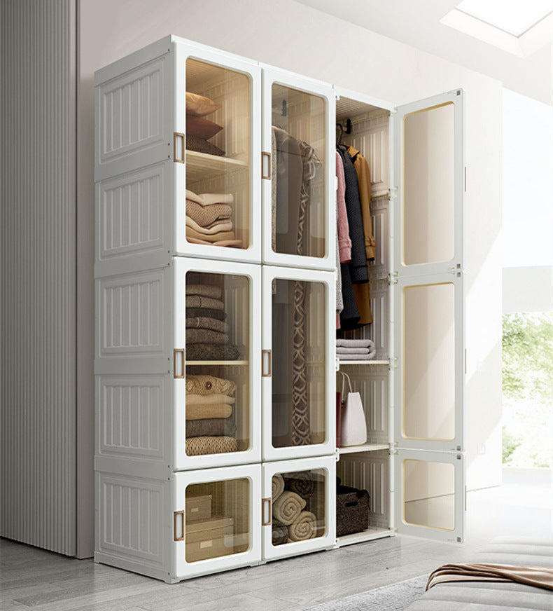 8 Grids Folding Storage Wardrobe, Magnetic Doors & Hanger, Kylin