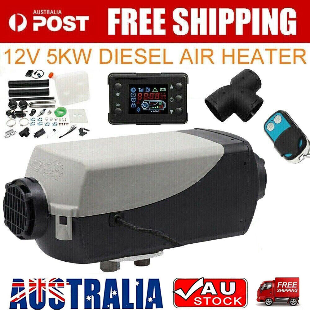 5KW 12V Diesel Air Heater, LCD, Remote, Tank, Thermostat, 10L