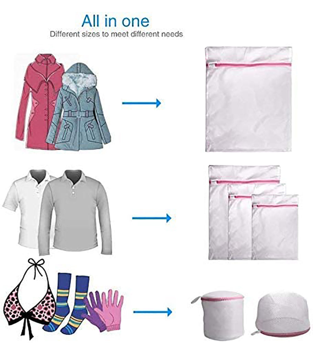 Durable Mesh Laundry Bag Set of 6 for Delicates