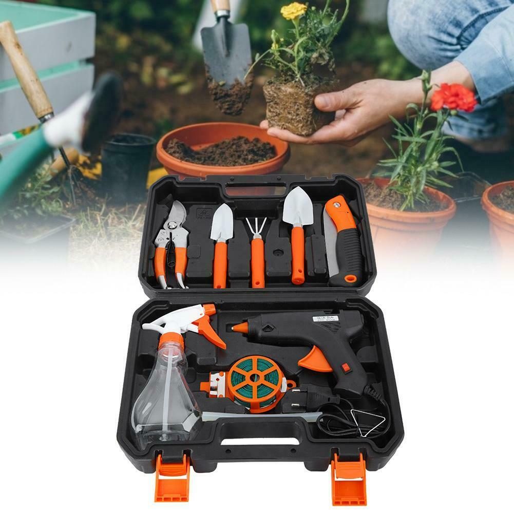 11-Piece Carbon Steel Garden Tools Set with Toolbox