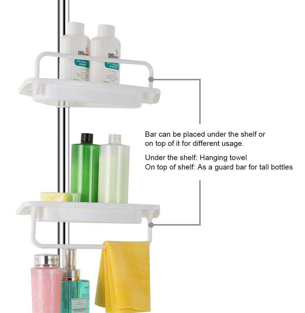 Adjustable Stainless Steel 4-Shelf Corner Shower Caddy