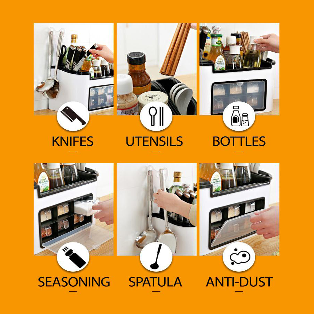 Multifunction Kitchen Organizer with 6 Seasoning Boxes