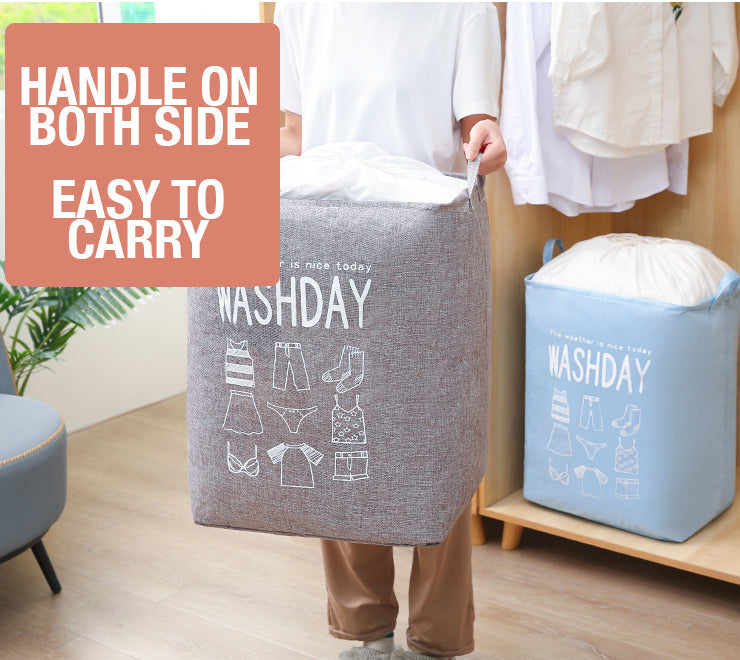 Ex-Large Capacity Collapsible Laundry Basket Foldable Washing Bin Hamper Linen Grey