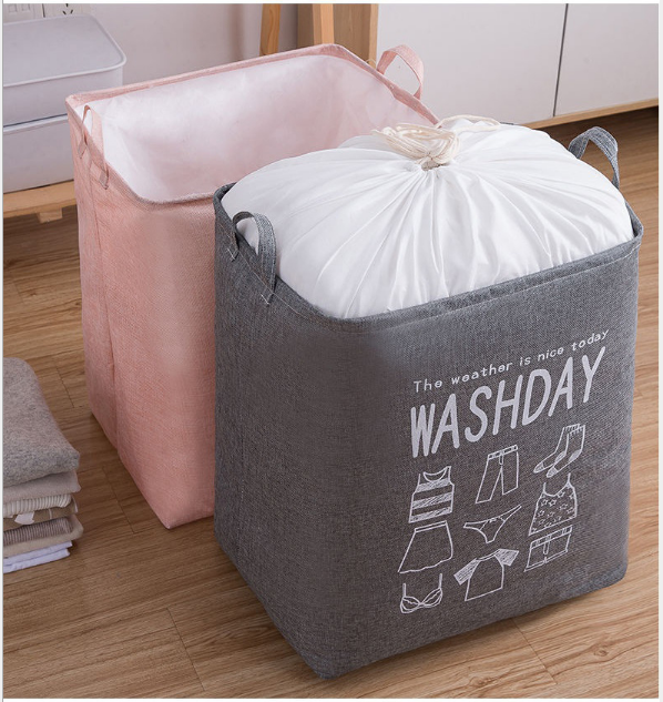 Ex-Large Capacity Collapsible Laundry Basket Foldable Washing Bin Hamper Linen Grey