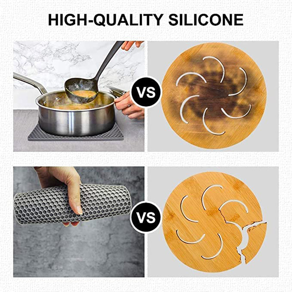 4 Pack Multi Purpose Silicone Insulation Mat Heat-Resistant Dishes Pads Orange