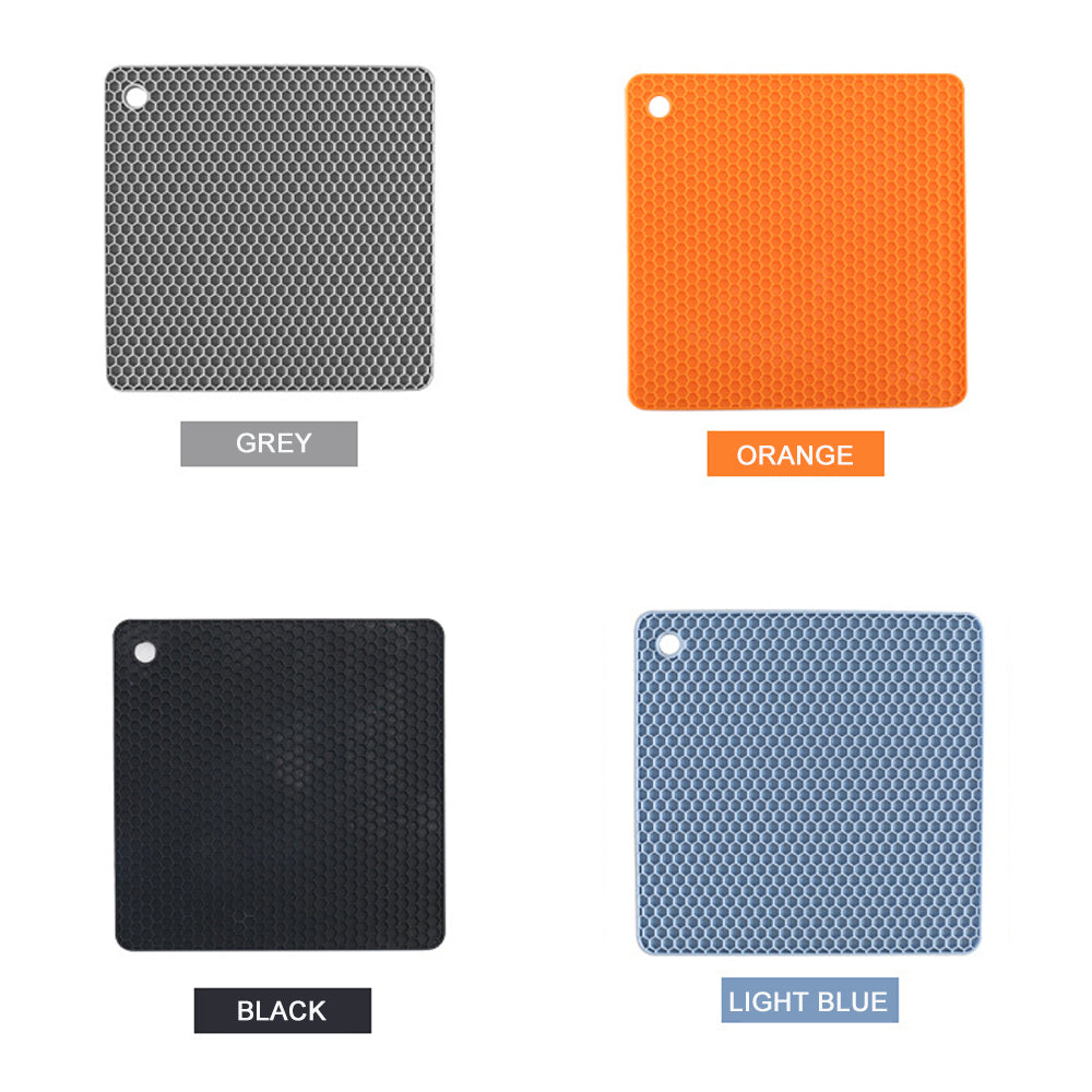 4 Pack Multi Purpose Silicone Insulation Mat Heat-Resistant Dishes Pads Orange