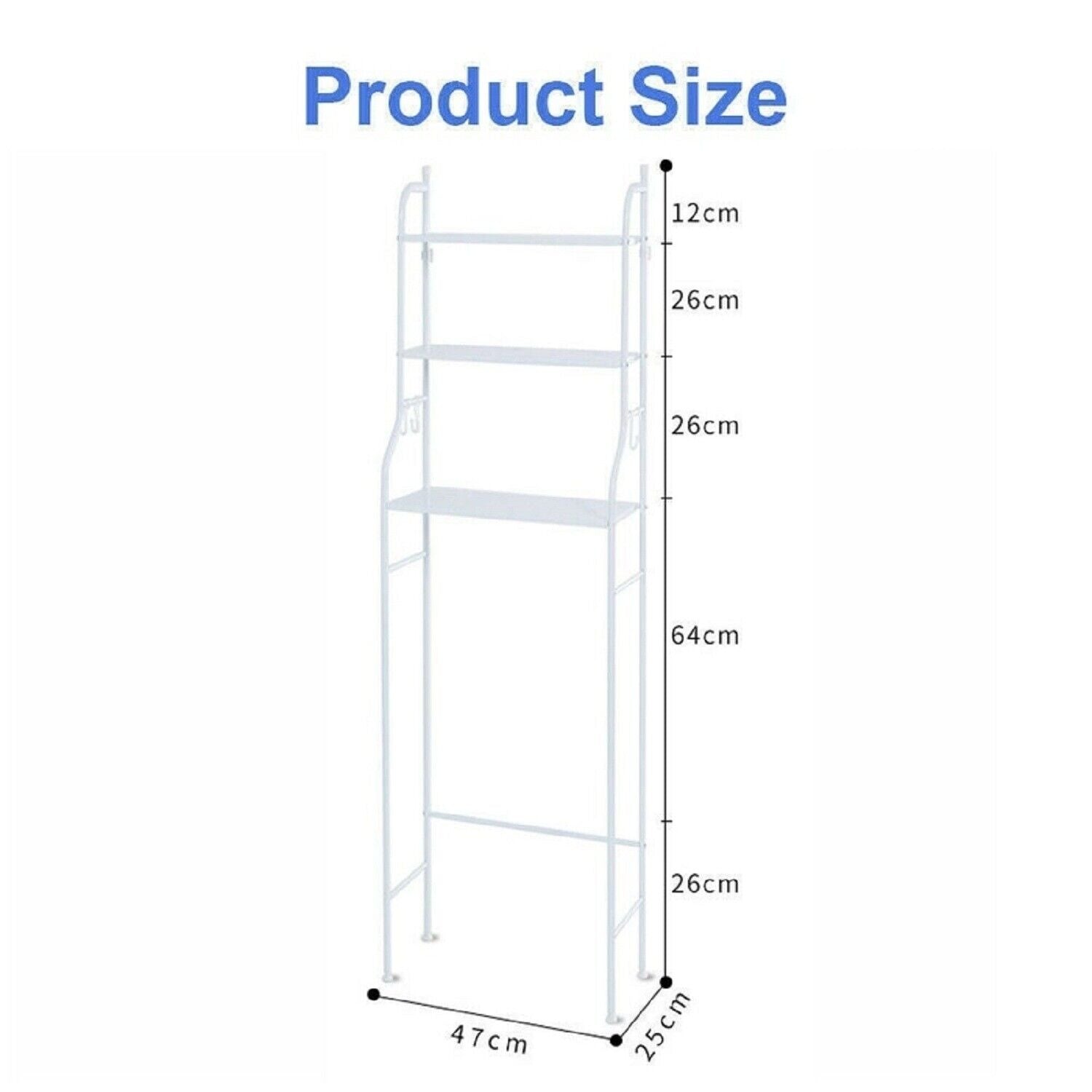 3 Tier Toilet Shelf Rack Over Laundry Bathroom Washing Machine Storage Shelves Stand