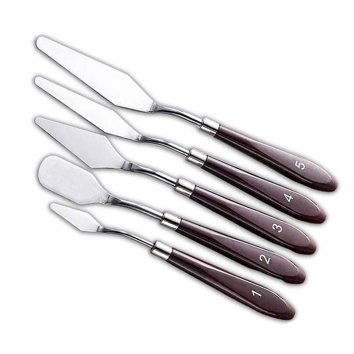 Stainless Steel Cake Cream Spatula Set, 5 Pcs, Ergonomic Handles