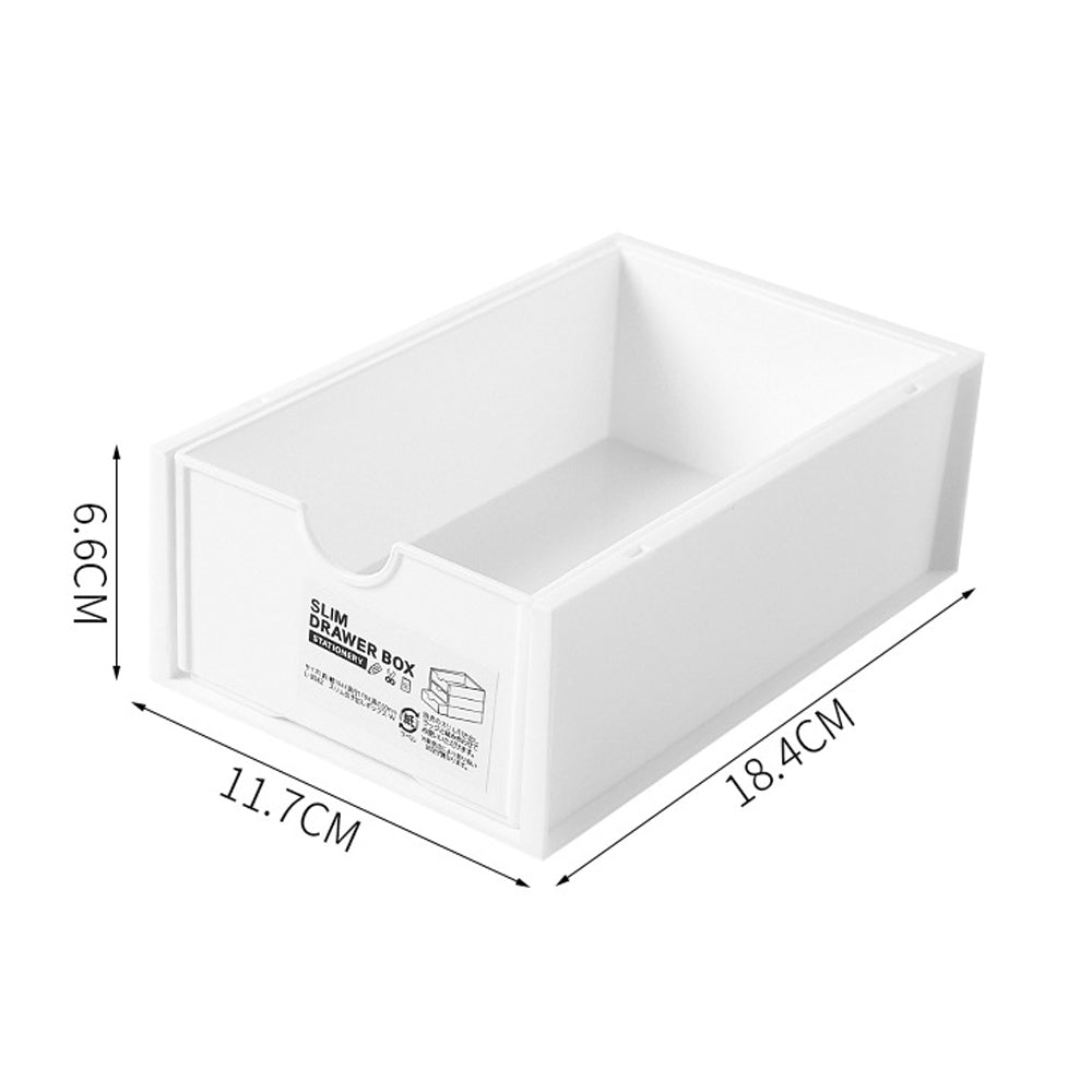 4 Pcs Set Stackable Desktop storage Box Drawer Transparent Plastic Stationery Cosmetic Organizer Box Clear
