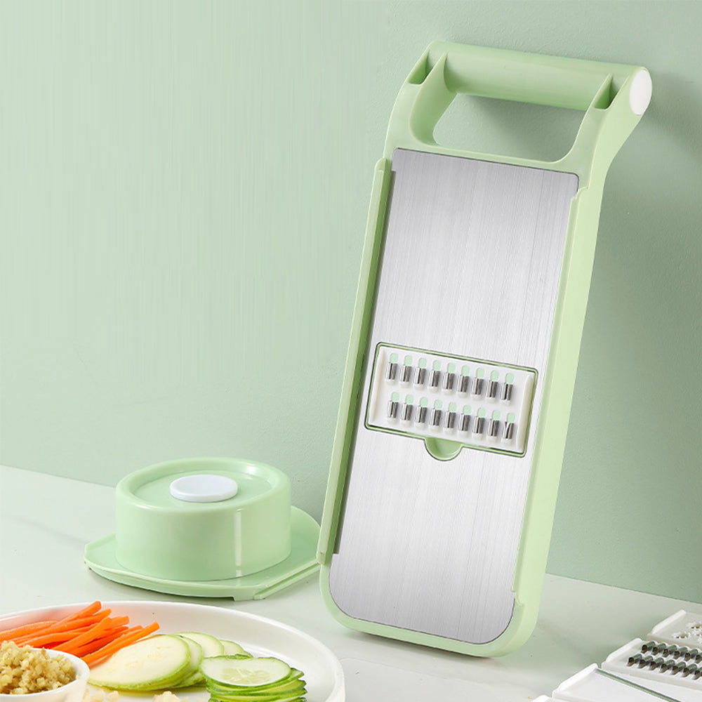 6-Blade Vegetable Slicer with Container, Non-Slip Base