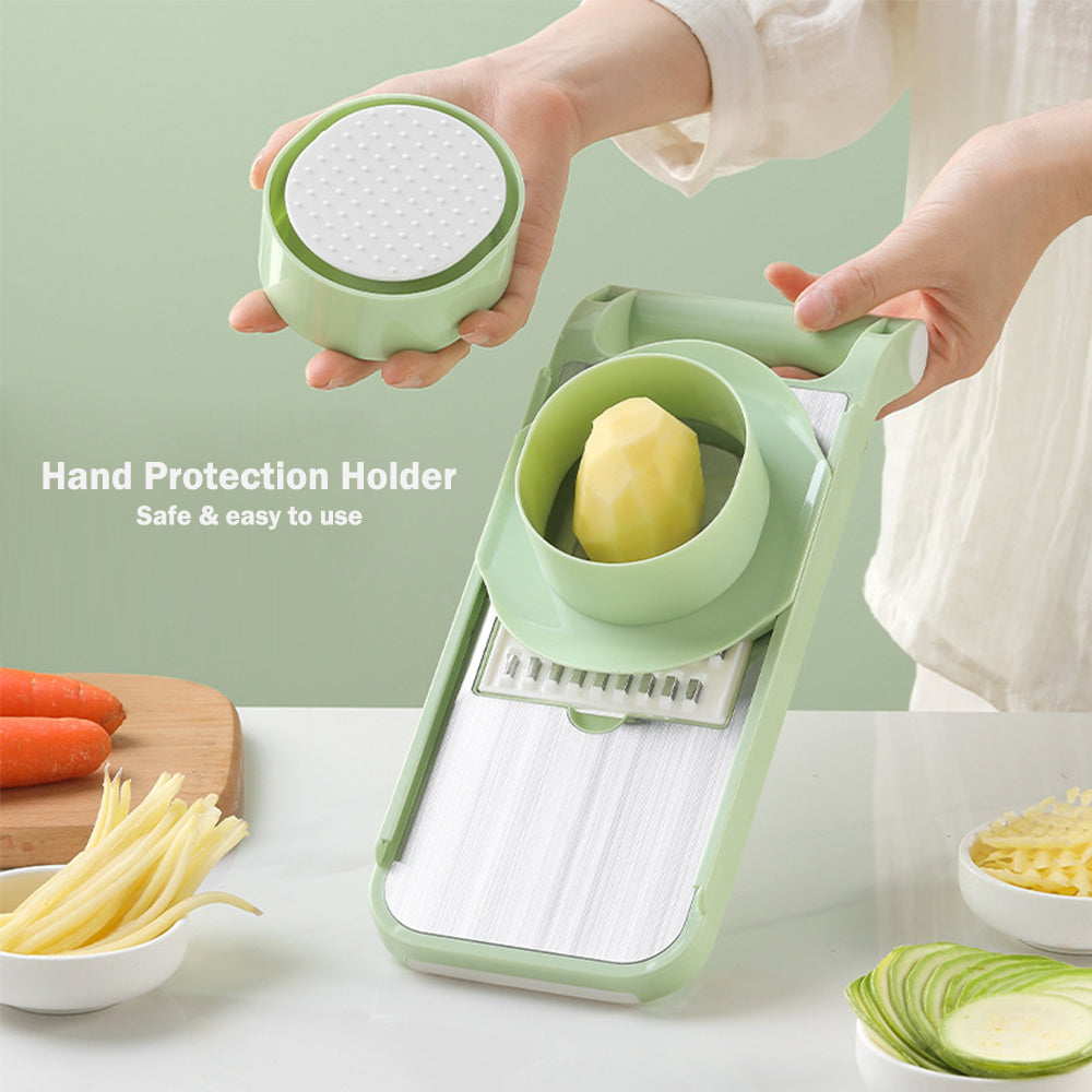 6-Blade Vegetable Slicer with Container, Non-Slip Base