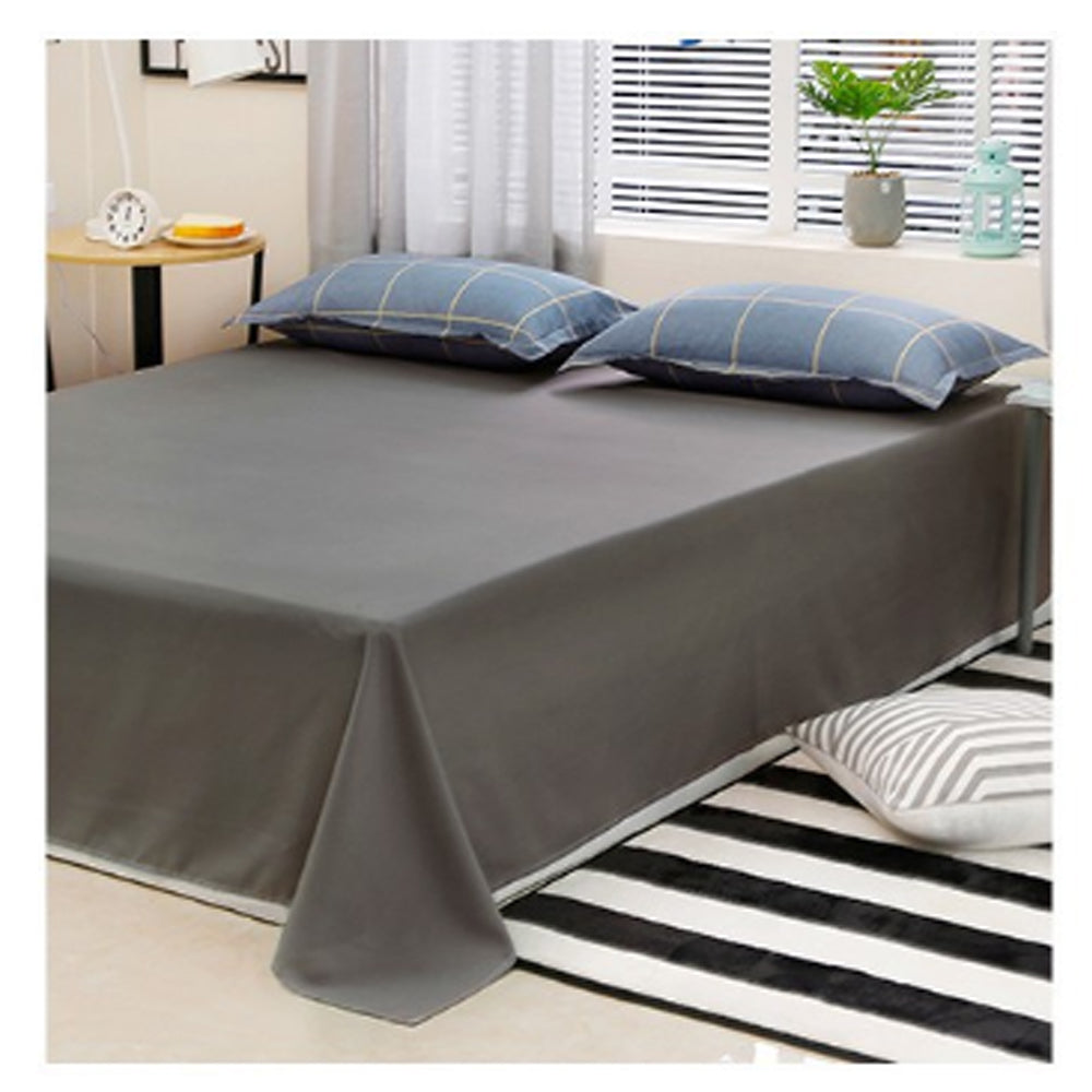 Blue Plaid Pattern Aloe Cotton Flat Sheet Quilt Cover Pillowcases 4pcs Bedding Set Duvet Doona Quilt Cover Set King