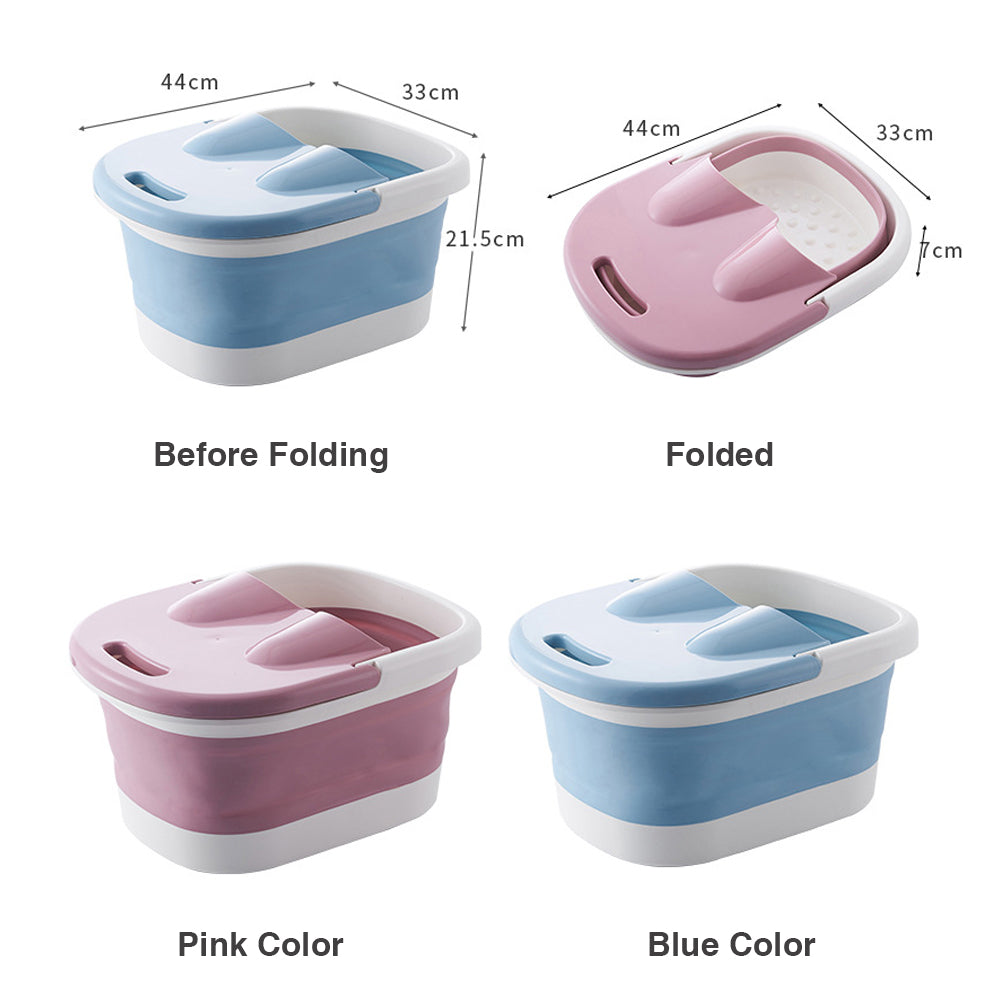 Foot Spa Water Pedicure Foldable Bucket Folding Massage Footbath Soaking Basin Pink