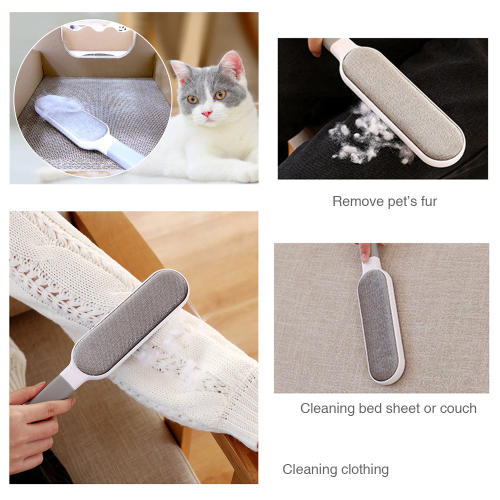 Extra Large Double-Sided Pet Hair Lint Remover with Self-Cleaning Base