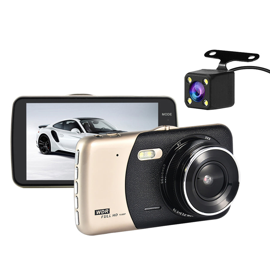 1080P Dual Dash Camera 170° Wide Front Rear DVR Night Vision