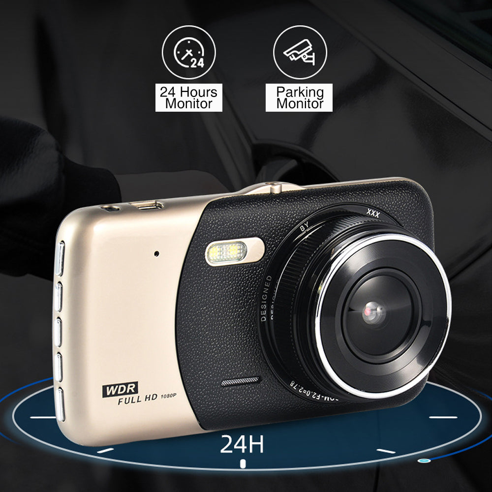 1080P Dual Dash Camera 170° Wide Front Rear DVR Night Vision