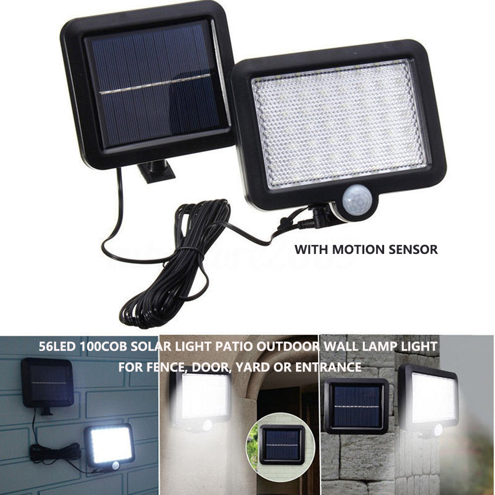 Super Bright Motion Sensor Solar Wall Light, IP65 Waterproof, 56 LED