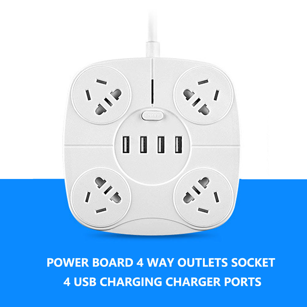 4AC Outlets 4 USB Ports Power Board with 1.8M Cord,