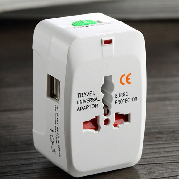 Dual USB Portable Electric Plug Power Socket Adapter International Tra