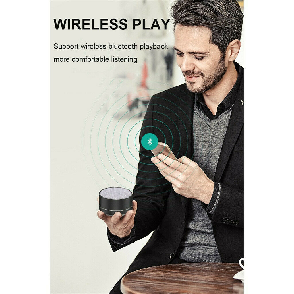Bluetooth Speakers Portable Wireless Speaker Music Stereo Handsfree Rechargeable Silver