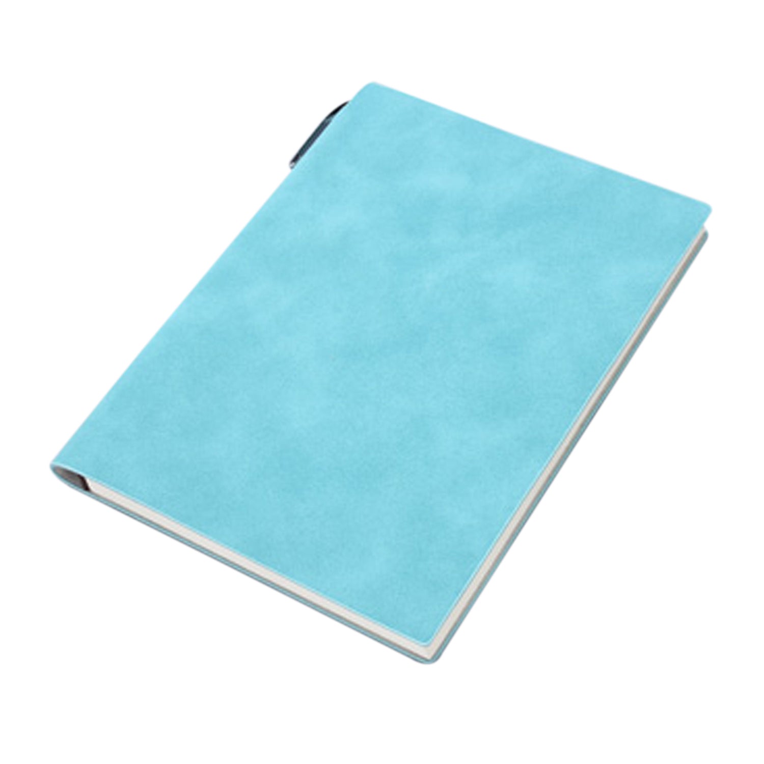 Light Blue A5 200-Page PU Leather Journal with Ribbon Bookmark