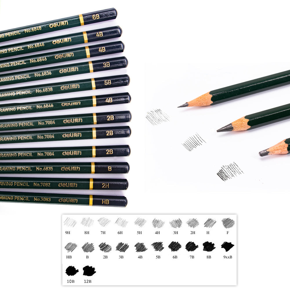 27 in 1 Smooth Writing Sketch Drawing Pencil Set with Bag