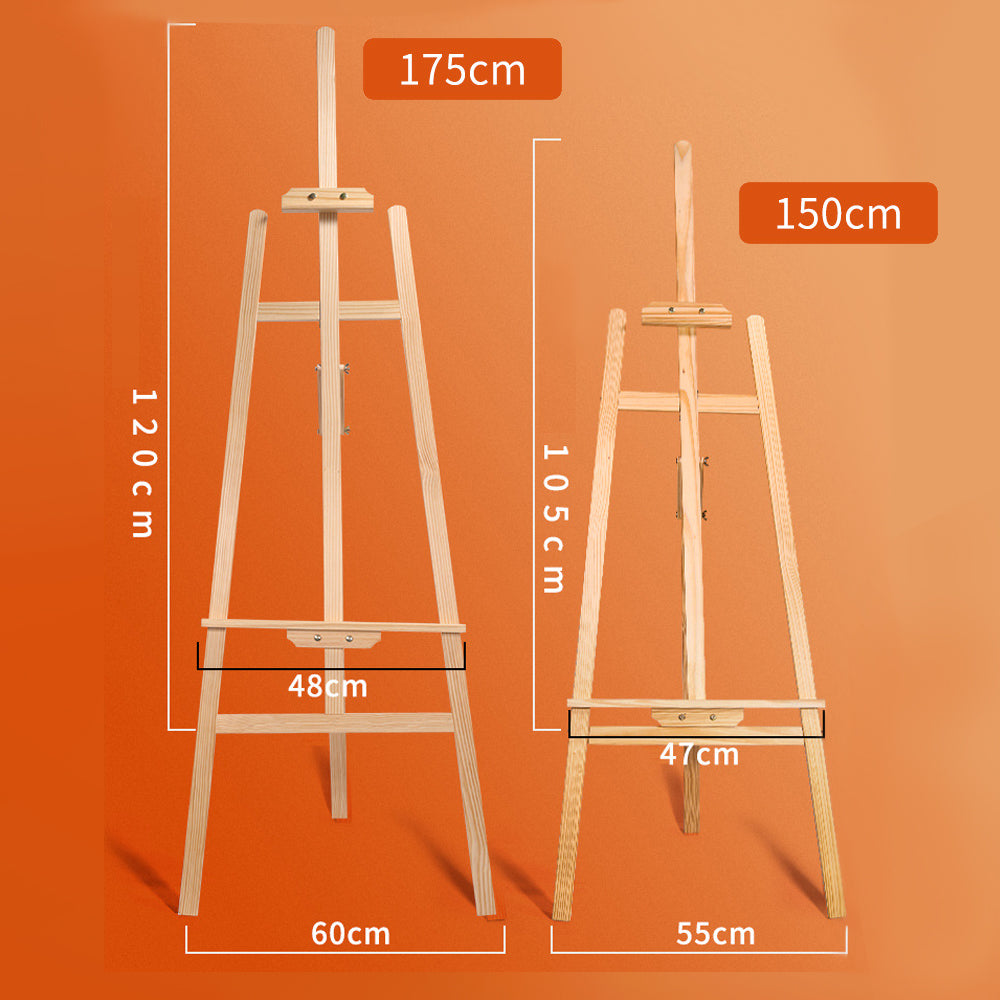 Adjustable Solid Pine Wood Easel Stand for Art and Display, 150CM