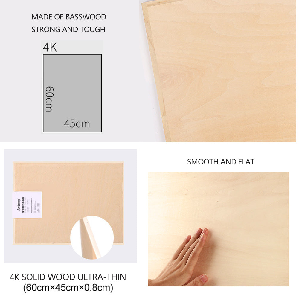 Ultra-thin Solid Wood 4K Drawing Board Easel - 60x45cm