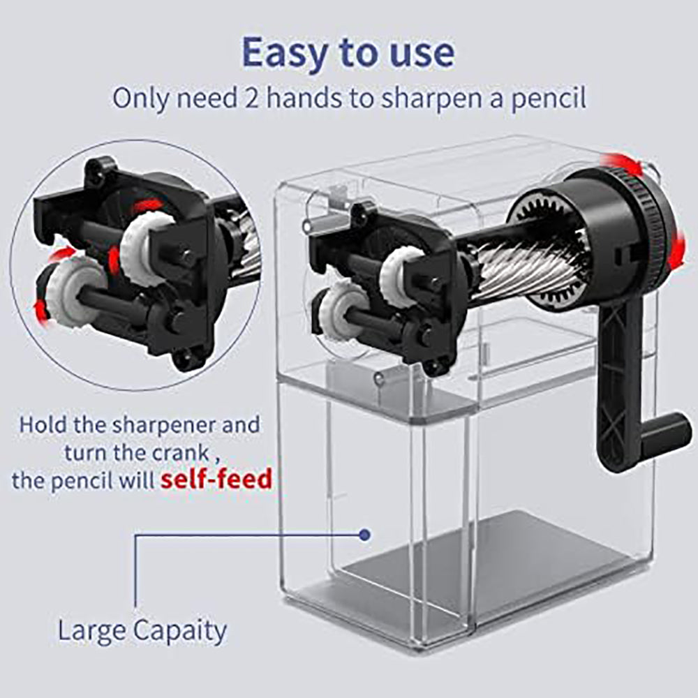 7 Gears Adjustable Manual Pencil Sharpener, Large Capacity