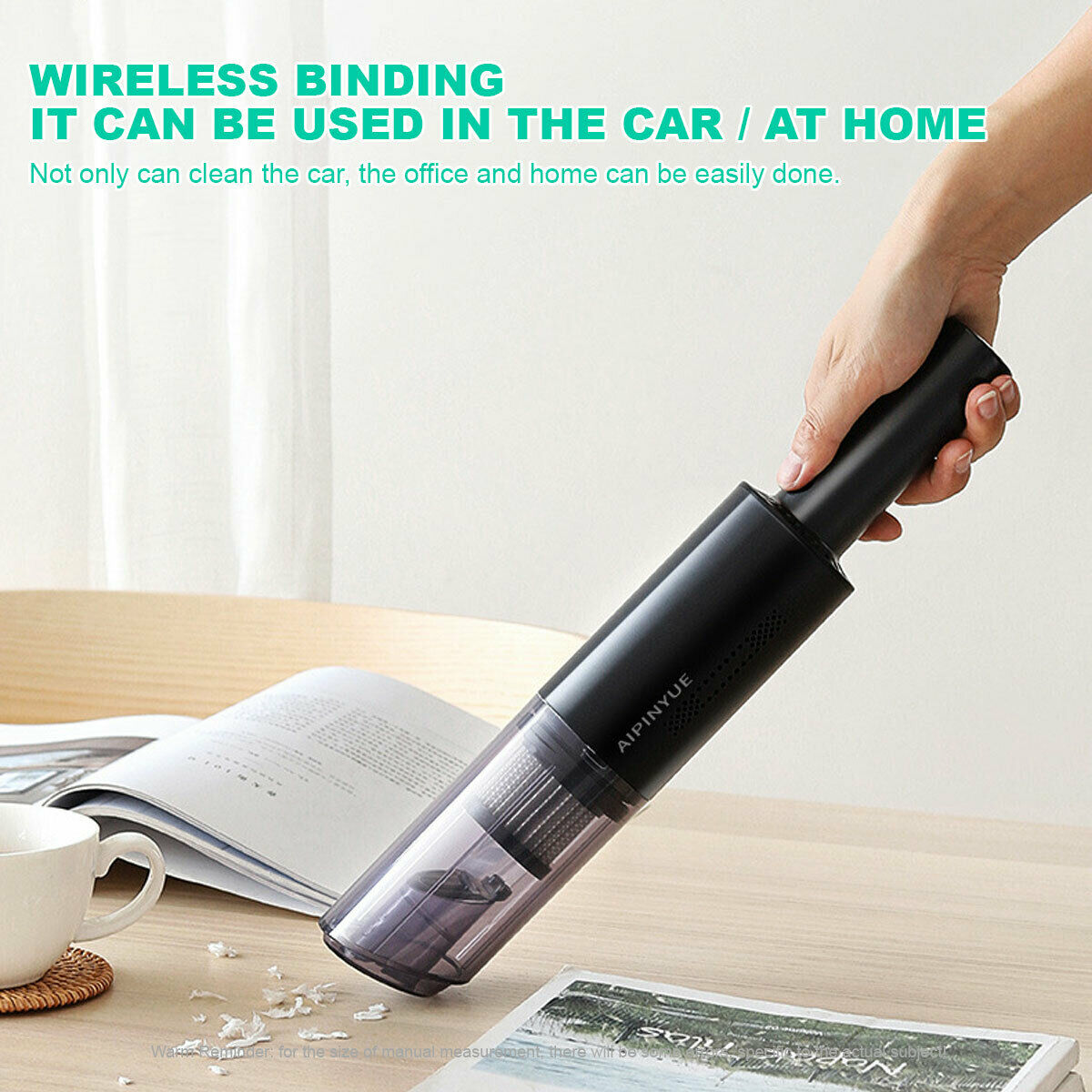 Powerful 6000Pa Portable Car Vacuum Cleaner, Wireless Recharge