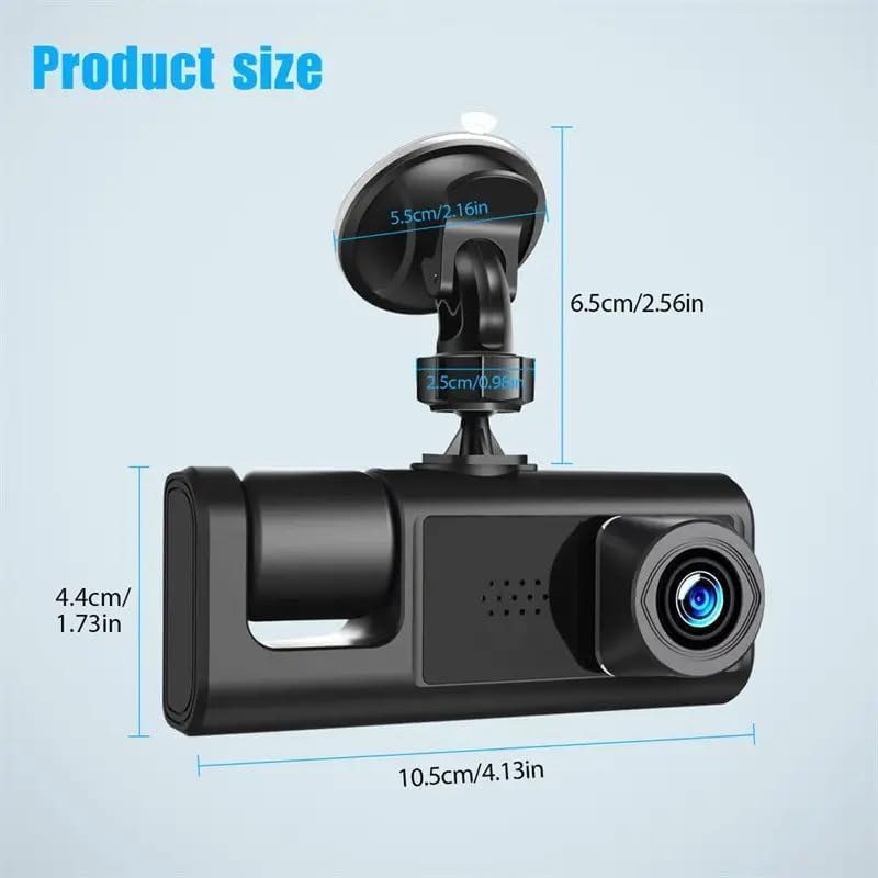 Full HD 1080P 3 Channels Dash Cam, Night Vision, WiFi, 32GB