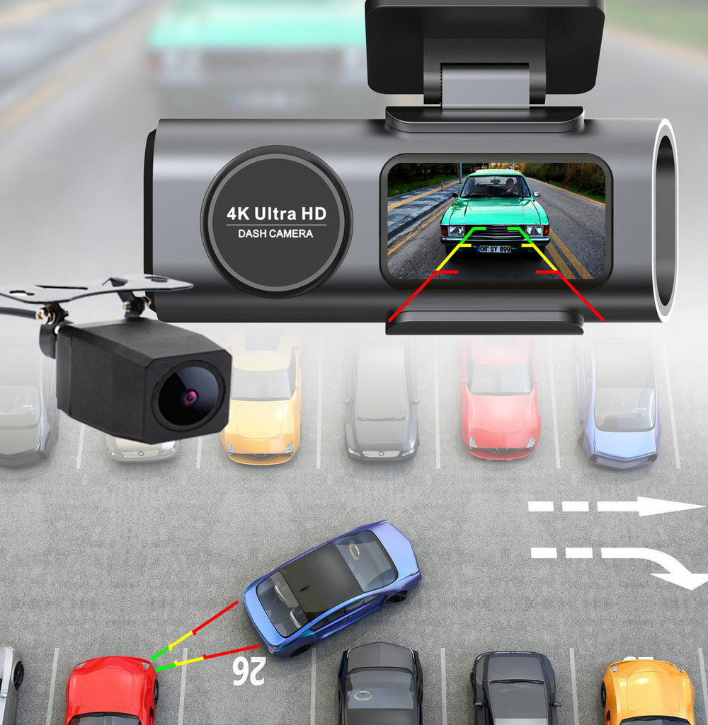 4K Dash Cam UHD 2160P WiFi Front Dashcam Night Vision Car Camera with